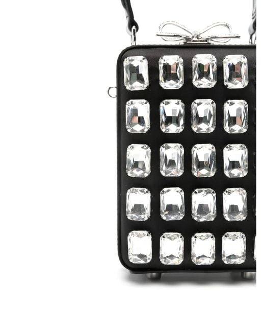 Self-Portrait White Micro Crystal-Embellished Tote Bag