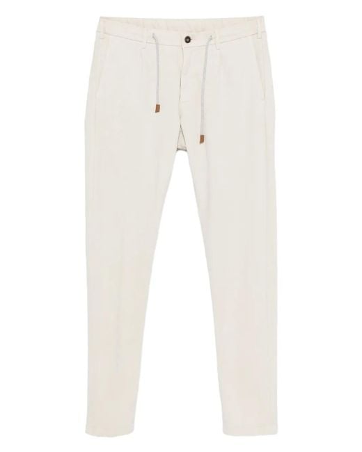 Eleventy White Drawstring-Waist Trousers for men