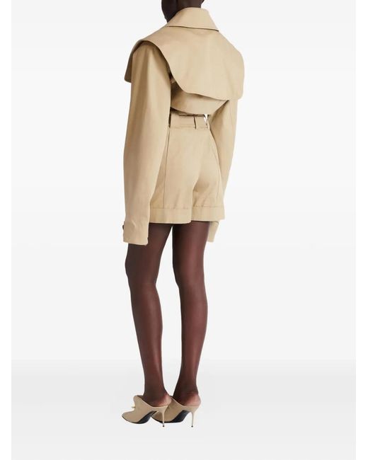 Balmain Natural Cropped Gabardine Jacket
