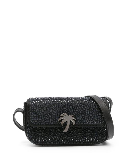 Palm Angels Black Crystal-embellished Shoulder Bag