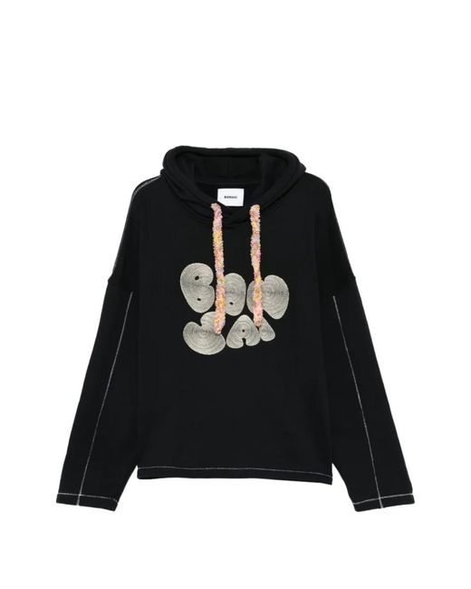 Bonsai Black Embroidered Hoodie for men