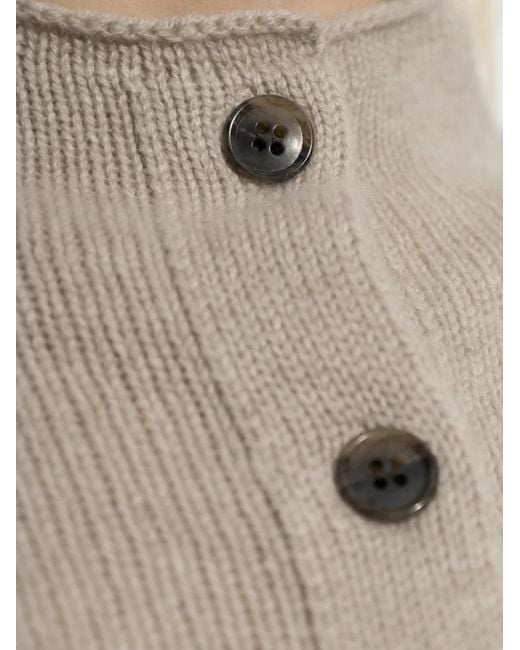 Lisa Yang Natural Zirelle High-Neck Cardigan