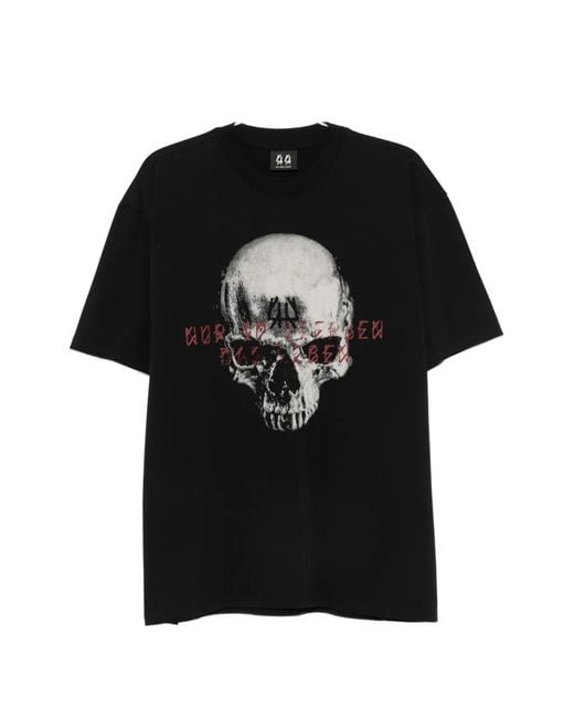 44 Label Group Black Skull-Print T-Shirt for men