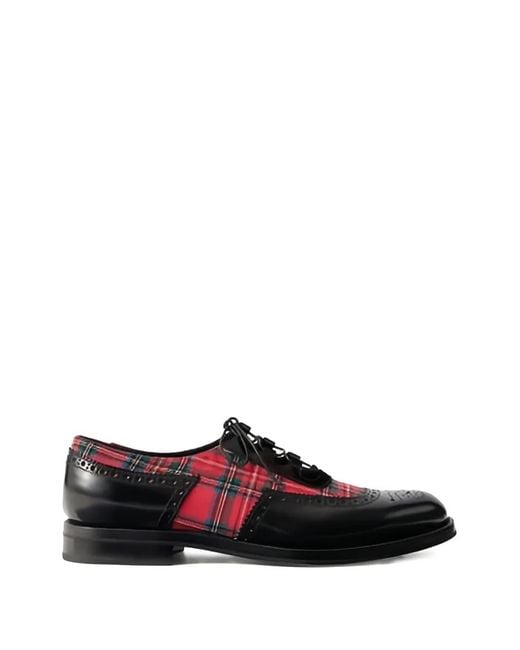 Church's White Ghillie Tartan-Design Shoes