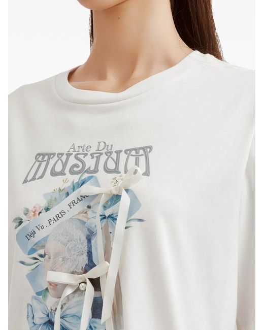 Musium Div. White Graphic-Print T-Shirt