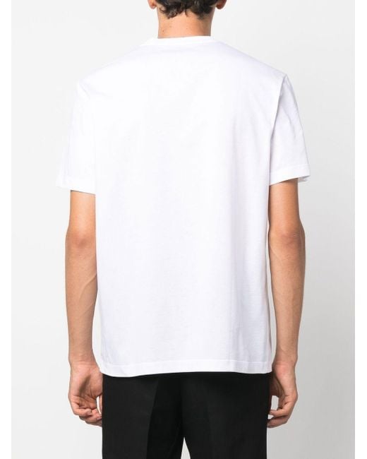 メンズ Versace ヴェルサーチェ ロゴ Tシャツ White