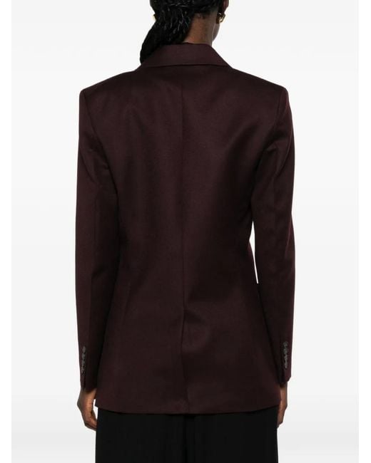 Victoria Beckham Brown Single-Breasted Notch-Lapel Blazer