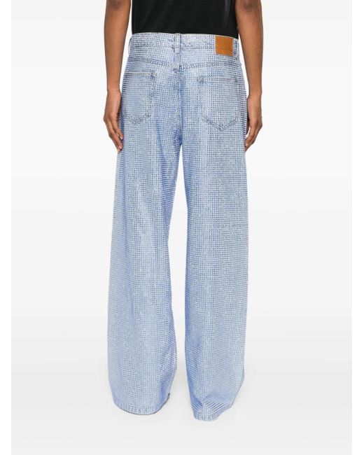 Casablanca Blue Crystal-Embellished Jeans