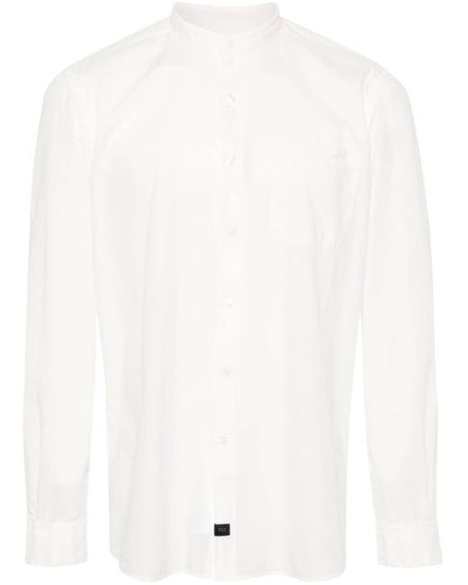 Fay Overhemd Met Bandkraag in het White voor heren