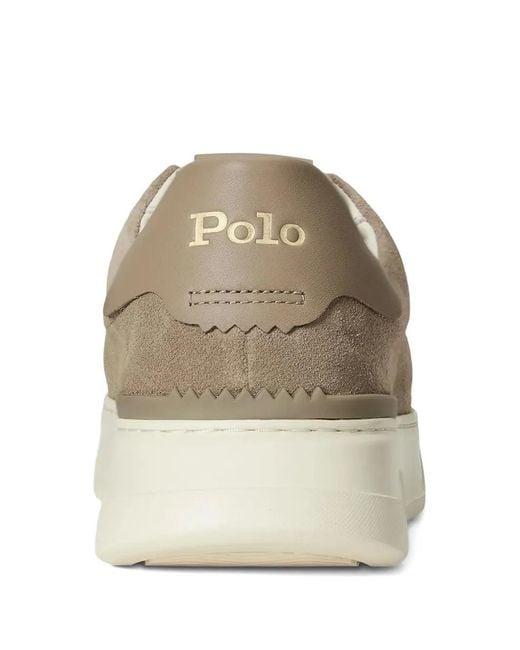 Polo Ralph Lauren Brown Lace-Up Logo-Detail Sneakers for men