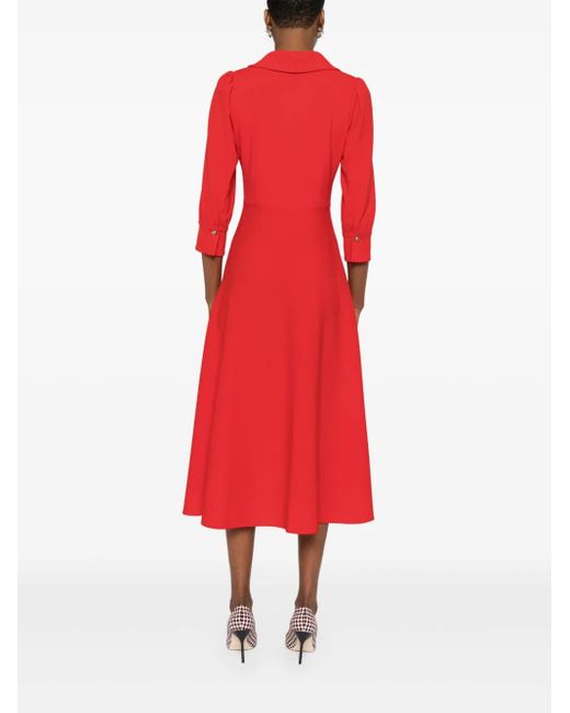 Nissa Button-Down Midi-Jurk in het Red
