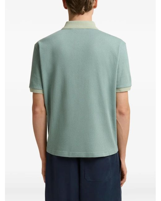 Marni Green Jacquard Short-Sleeve Polo Shirt for men