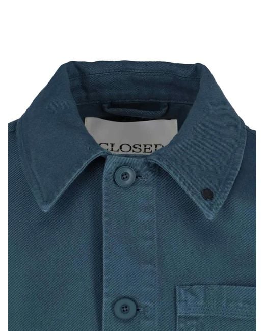 Closed Blue Patch Pocket Shirt Jacket for men
