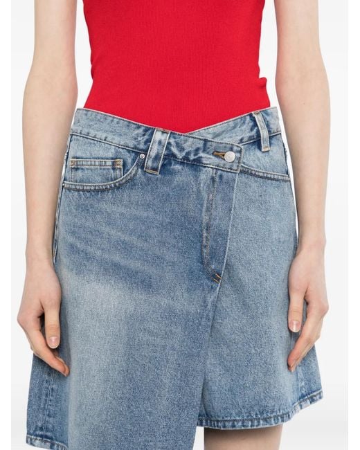 JNBY Blue Asymmetric Layered Shorts