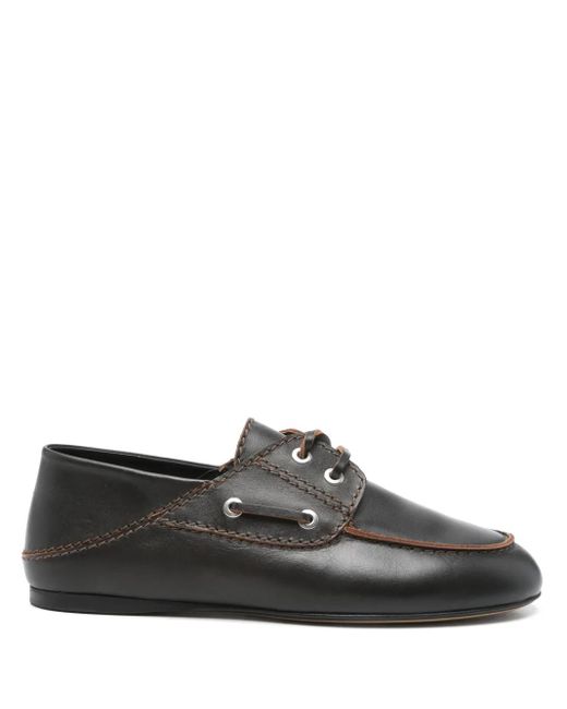Sandro Gray Leather Oxford Shoes