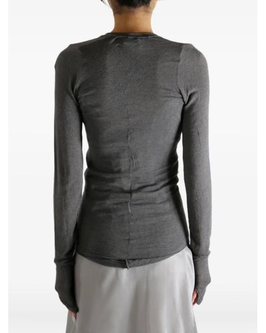 Marc Le Bihan Gray Long-Sleeve Top