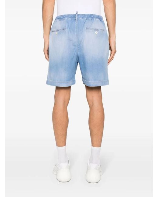DSquared² Blue Logo-Embroidered Bermuda Shorts for men