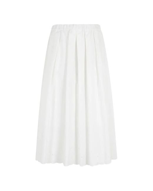 Weekend by Maxmara White Pio Skirt With Flowers