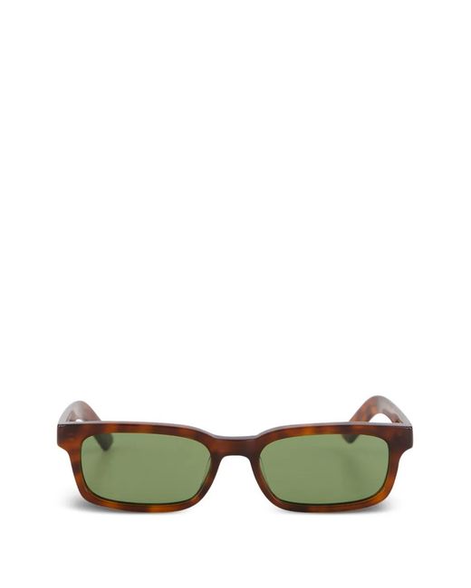 Retrosuperfuture Green Gesto Havana Diversa Rectangle-Frame Sunglasses