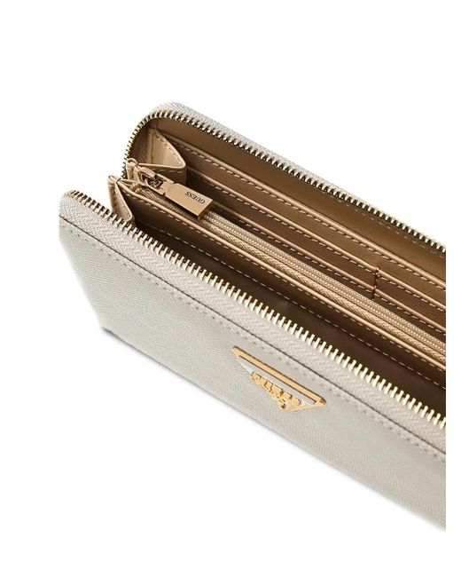 Cartera Laurel Maxi Con Logo Triangular Guess de color Natural
