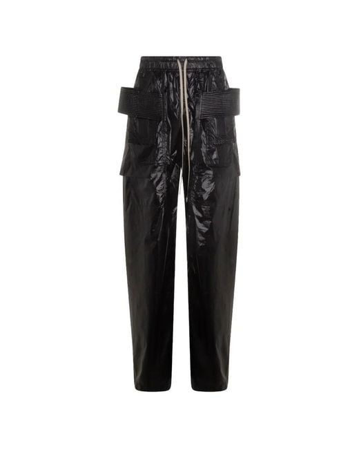 Rick Owens Black Creach Drawstring Cargo Pants for men
