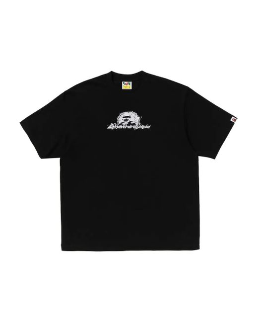 A Bathing Ape Black Graphic-Print T-Shirt for men