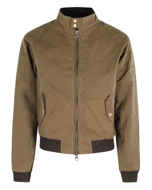 Barbour Green Steve Mcqueen Merchant Wax Bomber Jacket for men