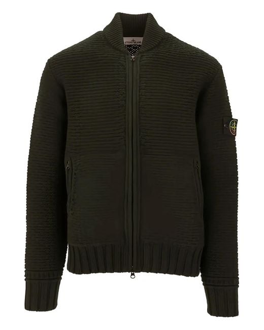 Stone Island Black Cardigan for men