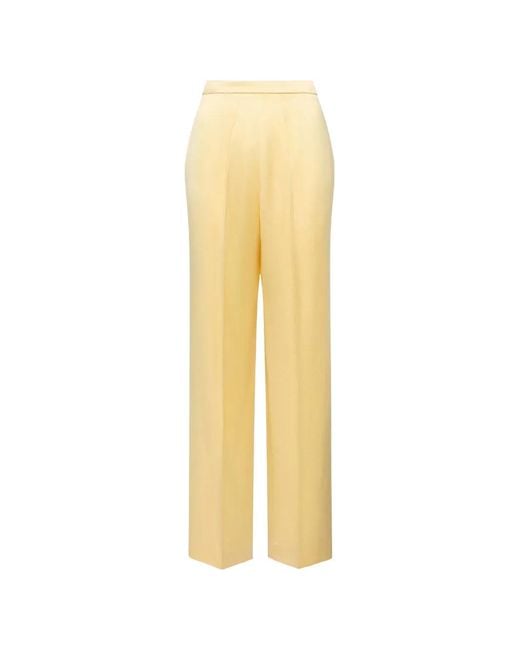 Another Tomorrow Metallic Straight-Leg Trousers