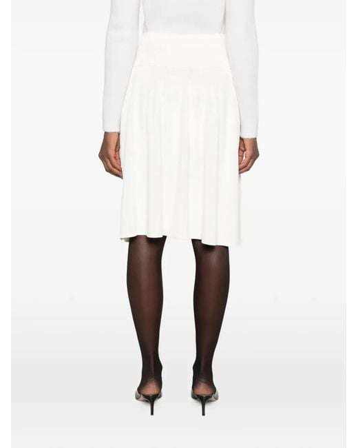 Totême  White Ribbed Waist Skirt Off