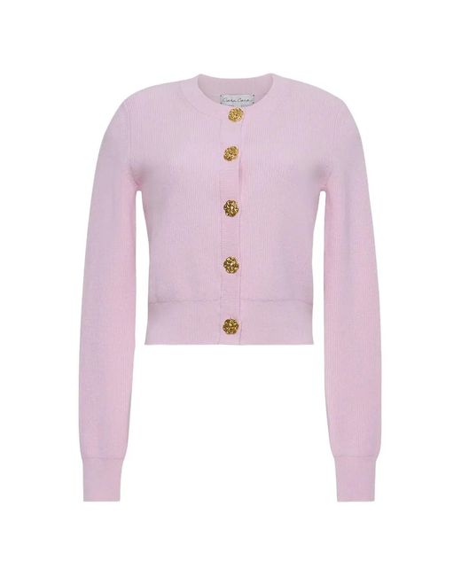 Cara Cara Pink Ellery Floral-Button Cardigan