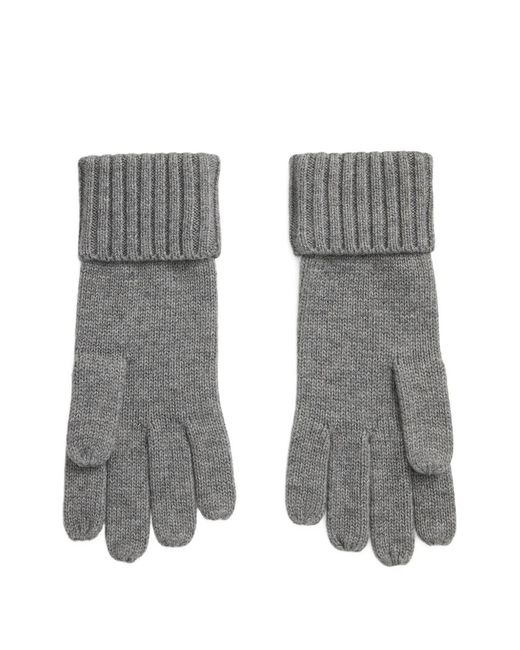 Ralph Lauren Gray Gants En Maille Côtelée