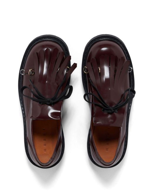 Marni Brown Dada Leather Derby Shoes for men