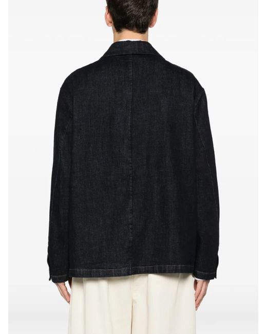 Barena Black Stae Buttoned Denim Jacket for men