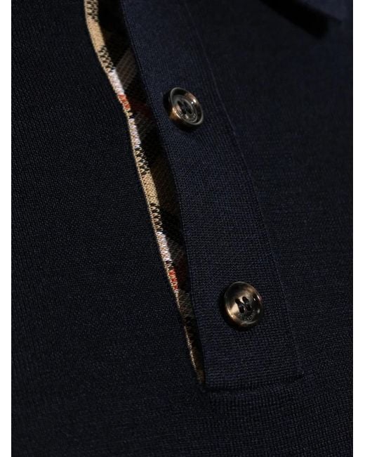 Burberry Blue Marcus Wool Polo Shirt for men
