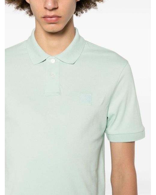 Boss Green Logo-emed Piqué Polo Shirt for men