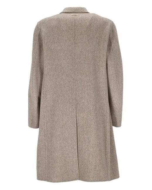 Lardini Gray Herringbone Three-Button Coat for men