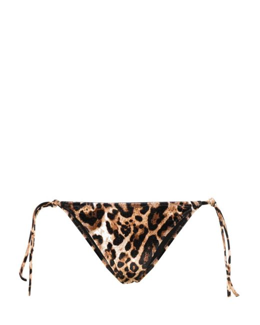 Vetements White Leopard-print Velour Bikini Bottoms