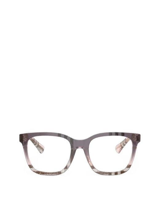 Burberry Purple Check Gradient Square-Frame Glasses