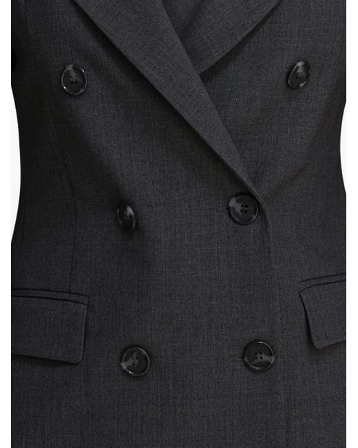 Semler Black Double-Breasted Pocketed Blazer