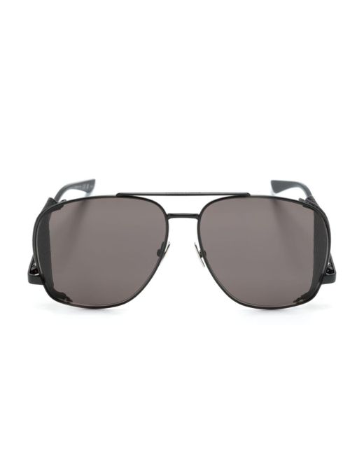 Saint Laurent Gray Leon Pilot-frame Sunglasses