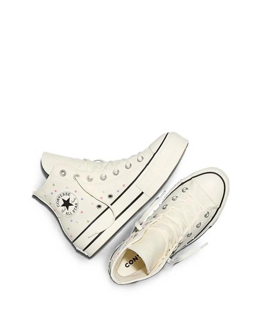 Converse White Chuck Taylor All Star Lift Platform Mini Studs Sneakers