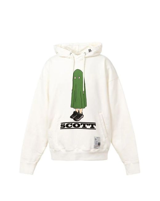 Maison Mihara Yasuhiro White Scott-Print Hoodie for men