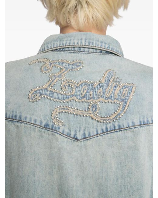 Zadig & Voltaire Saby スタッズ デニムシャツ Blue