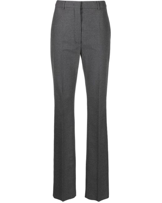 Sportmax Gray Pressed-crease Tapered-leg Trousers