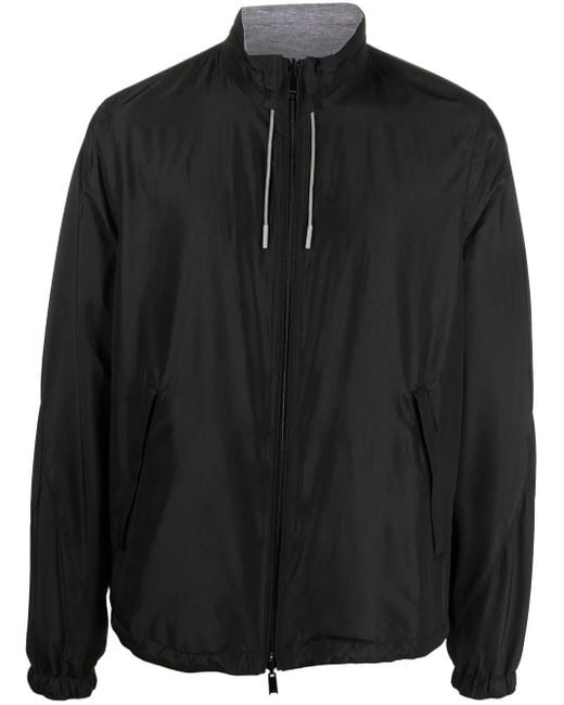 Zegna Wendbare Jacke Mit Logo-Print in Black für Herren