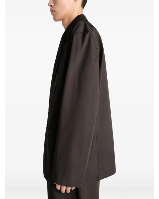 Lemaire Brown Double-Breasted Workwear Blazer for men
