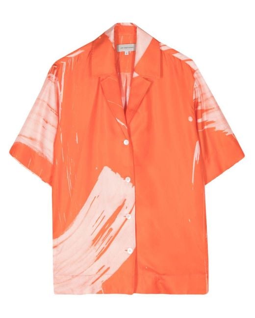 Lee Mathews Orange Pip Painterly-print Shirt