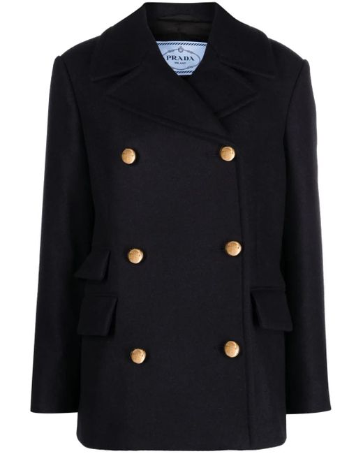 Prada Black Double-Breasted Wool Jacket