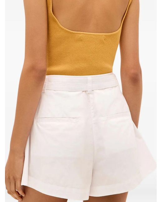 Marie Oliver White Lander Pleated Shorts